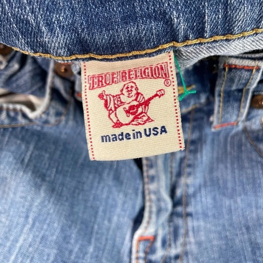 Vintage True Religion Mens 34x33 Bobby Relaxed Fit Straight Leg USA Made Jeans